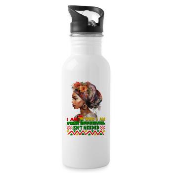 Black Queen Curly Afro - Celebrate Black History - Trinkflasche mit integriertem Trinkhalm - Weiß - Rechts