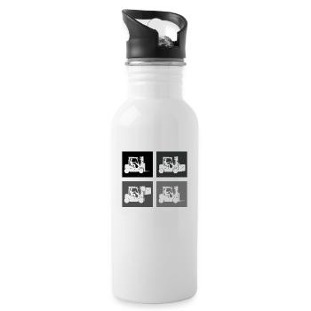 Gabelstaplerfahrer Lagerleiter Lagerist Berufe - Trinkflasche mit integriertem Trinkhalm - Weiß - Rechts