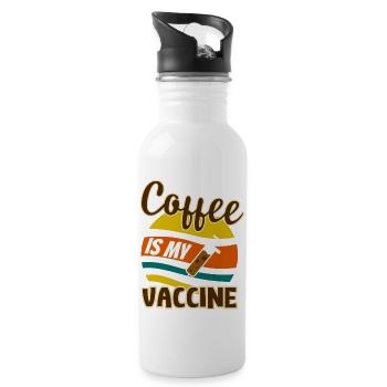 Kaffee Cappuccino Latte Macchiato Coffee - Trinkflasche mit integriertem Trinkhalm - Weiß - Rechts