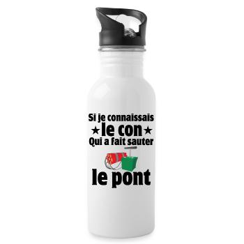 septième compagnie, 7ème compagnie, Pitivier - Gourde avec paille intégrée - blanc - Droite
