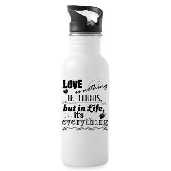 Love is nothing in Tennis lovely Design - Water bottle with straw - white - Right