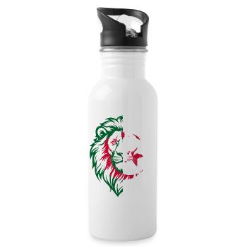 lion Algérien -idée cadeau Algérie - Gourde avec paille intégrée - blanc - Droite
