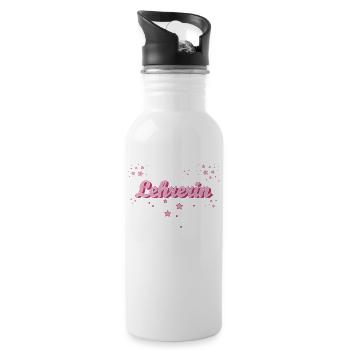 Schule Abschluss-Geschenk Lehrerin - Trinkflasche mit integriertem Trinkhalm - Weiß - Rechts