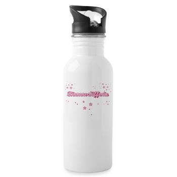Schiffe Abschluss-Geschenk Binnenschifferin - Trinkflasche mit integriertem Trinkhalm - Weiß - Rechts