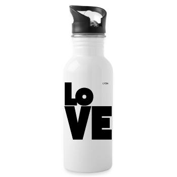 Love Black/White - Gourde avec paille intégrée - blanc - Droite