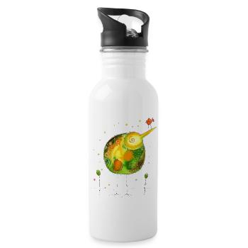 Gute Laune Kiwi - Trinkflasche mit integriertem Trinkhalm - Weiß - Rechts