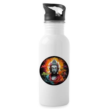 T-shirt Sérénité Bouddha Marque Vibration Positive - Gourde avec paille intégrée - blanc - Droite