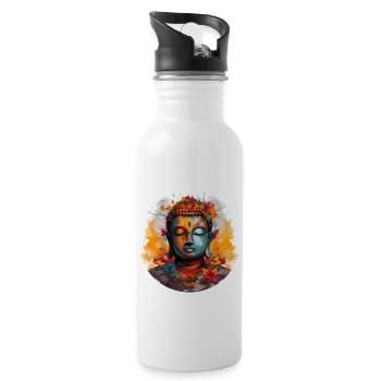 T-shirt Sérénité Bouddha Marque Vibration Positive - Gourde avec paille intégrée - blanc - Droite