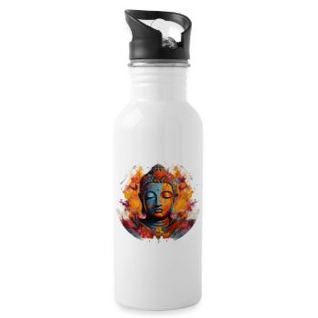 T-shirt Sérénité Bouddha Marque Vibration Positive - Gourde avec paille intégrée - blanc - Droite