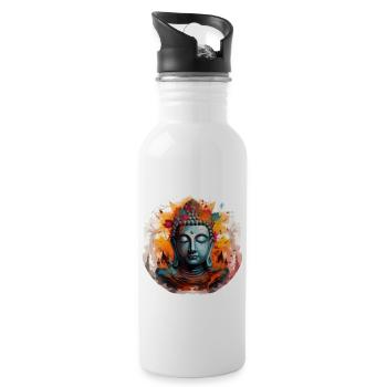 T-shirt Sérénité Bouddha Marque Vibration Positive - Gourde avec paille intégrée - blanc - Droite