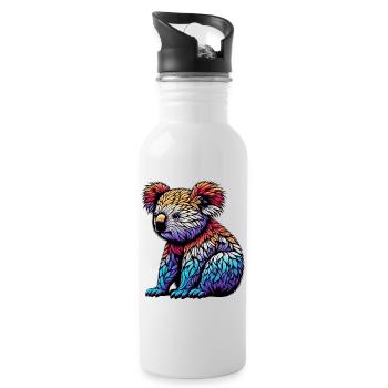 Koala - Trinkflasche mit integriertem Trinkhalm - Weiß - Rechts