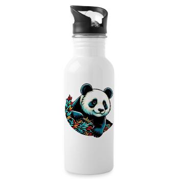 Panda - Water bottle with straw - white - Right