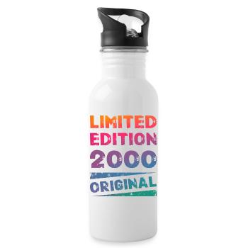 Limited Edition Birthday Party Vintage 2000 - Water bottle with straw - white - Right