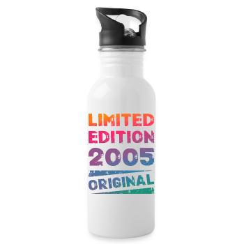 Limited Edition Geburtstag Party Jahrgang 2009 - Trinkflasche mit integriertem Trinkhalm - Weiß - Rechts