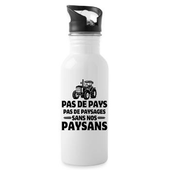 peasant, farmer, farmer - Water bottle with straw - white - Right