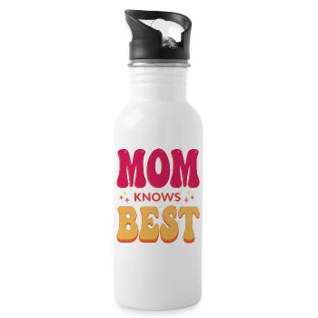 Mom Knows Best - Water bottle with straw - white - Right