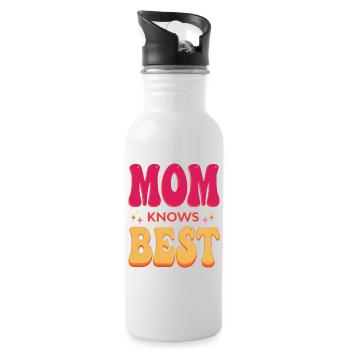 Mom Knows Best - Water bottle with straw - white - Right