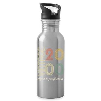 Geburtstagsgeschenk 24 Jahre - 2000 - Trinkflasche mit integriertem Trinkhalm - Lightsilver - Rechts