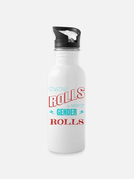 bans activists feminine grl pwr love women equal - Trinkflasche mit integriertem Trinkhalm - Weiß