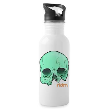 ridm green skull - Trinkflasche mit integriertem Trinkhalm - Weiß - Rechts