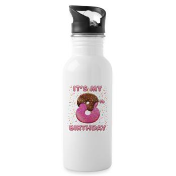 My 8th Birthday Donut - Water bottle with straw - white - Right