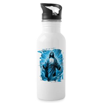 jesus bibel christliche religion christliches kreuz christlich - Trinkflasche mit integriertem Trinkhalm - Weiß - Rechts