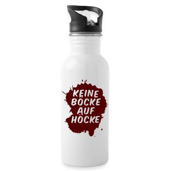 Keine Böcke auf Höcke! - Trinkflasche mit integriertem Trinkhalm - Weiß - Rechts