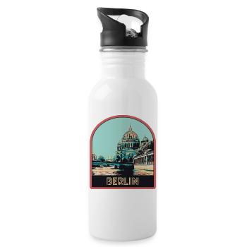 Illustration Historic Center of Berlin - Water bottle with straw - white - Right