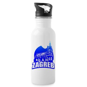 Zagreb Kroatien hrvatska hrv hrv travel tourist croat - Trinkflasche mit integriertem Trinkhalm - Weiß - Rechts