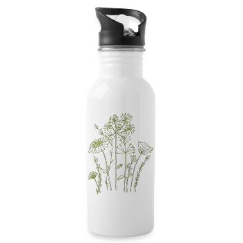 trockenblumen style - Trinkflasche mit integriertem Trinkhalm - Weiß - Rechts
