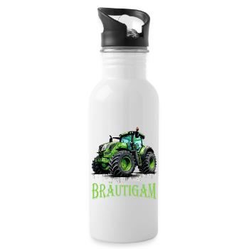 Tracteur Team Groom pour les agriculteurs et les agriculteurs - Gourde avec paille intégrée - blanc - Droite