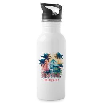 Sunset Sunrise Inclusive Equality Elevation - Water bottle with straw - white - Right