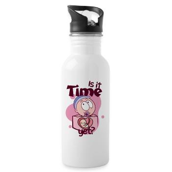 Is it Time Yet? - Trinkflasche mit integriertem Trinkhalm - Weiß - Rechts