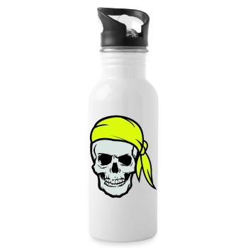 Crâne Pirate Ahoy - Gourde avec paille intégrée - blanc - Droite