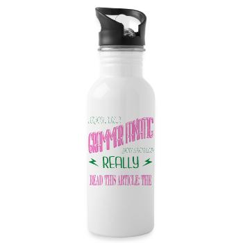 Auteur anniversaire Bday bicyclette romancier dictons - Gourde avec paille intégrée - blanc - Droite