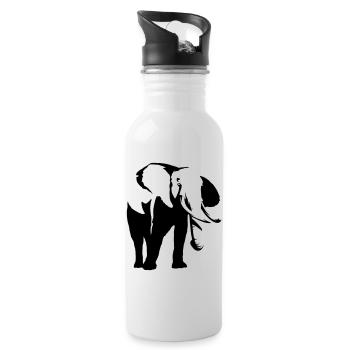 Eléphant d’Afrique - Gourde avec paille intégrée - blanc - Droite