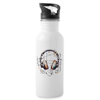 SoundGeometry Harmonie für Augen - Trinkflasche mit integriertem Trinkhalm - Weiß - Rechts