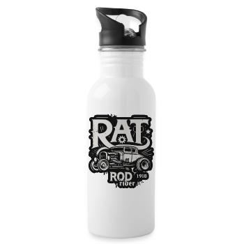 Ratsking Ratlook Shirt – Rustic Custom Style - Water bottle with straw - white - Right