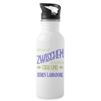 dog breed favorite dog dog bday puppy geek - Water bottle with straw - white - Right