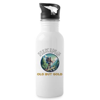 Old but Gold and Hiking - Trinkflasche mit integriertem Trinkhalm - Weiß - Rechts