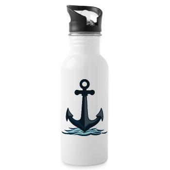 Anker - Trinkflasche mit integriertem Trinkhalm - Weiß - Rechts