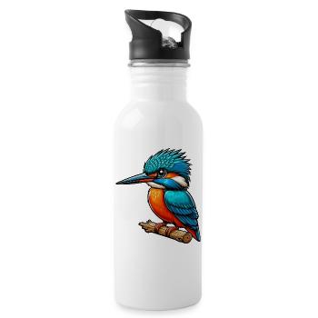 Kingfisher - Water bottle with straw - white - Right