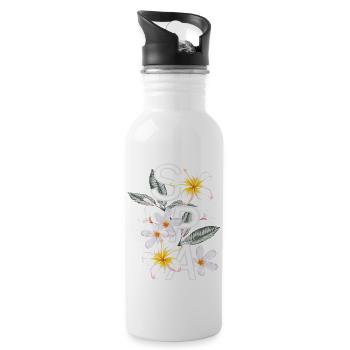 Women girl power design art female feminism SPA - Water bottle with straw - white - Right