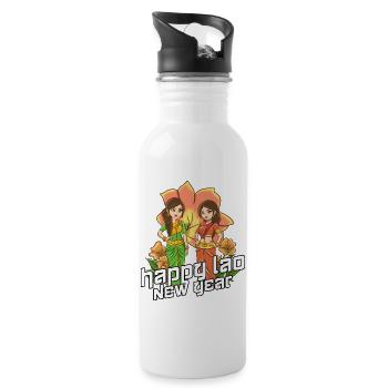 Laos Laote Laoten Lao Neujahr I Geschenk - Trinkflasche mit integriertem Trinkhalm - Weiß - Rechts
