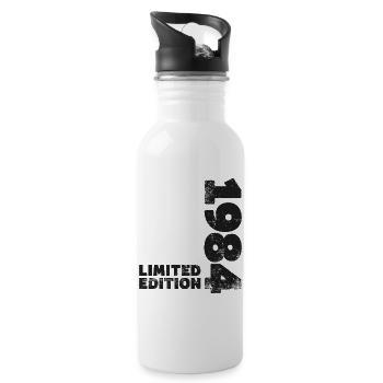 Vintage 1984 Jahrgang geboren Geburtstag Geschenk - Trinkflasche mit integriertem Trinkhalm - Weiß - Rechts