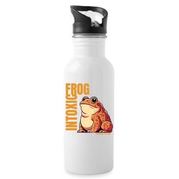 Der Froschprinz - Trinkflasche mit integriertem Trinkhalm - Weiß - Rechts