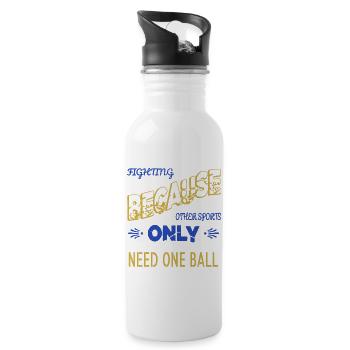 gift joke grappling judo happy funny quote bday - Water bottle with straw - white - Right