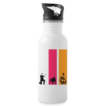 The shadow of hero - Water bottle with straw - white - Right