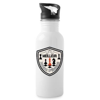 Meilleur joueur d'échecs. Cadeau roi des échecs. - Gourde avec paille intégrée - blanc - Droite
