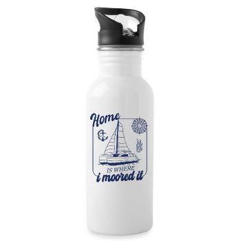 Catamaran Boat Sailboat Sailing Sailor - Water bottle with straw - white - Right